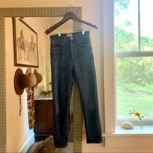 agolde riley high rise straight crop jeans